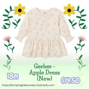 Gerber Cream Dress with Apple Pattern